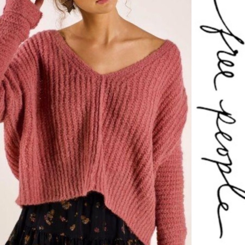 ❌SOLD❌ Free People Moonbeam V-Neck Sweater -NWOT - Picture 1 of 6
